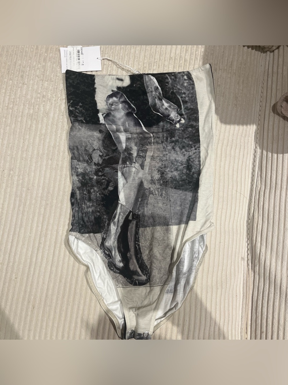 Elliss Graphic Bodysuit in Black & White